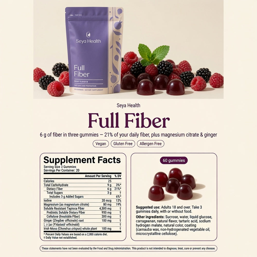 Seya Full Fiber pouch, berry flavor, 60 gummies